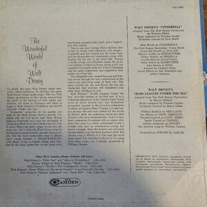Disney Vinyl LP - Cinderella    20,000 leagues under the sea 1954